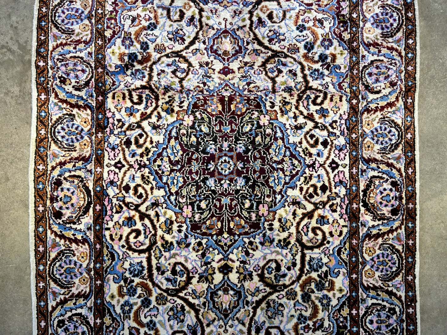 3'x5' Hand-Knotted 100% Kashmiri Silk Oriental Rug