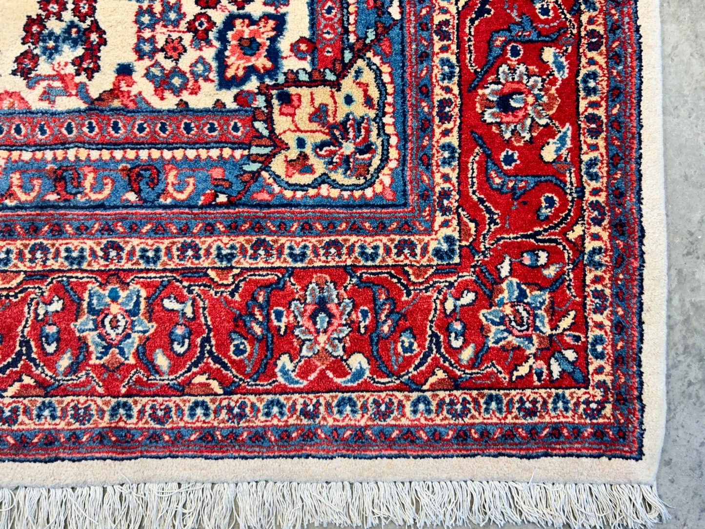 6'2"x9' Hand-Knotted 100% Wool Pile Sarouke Carpet - Area Rug