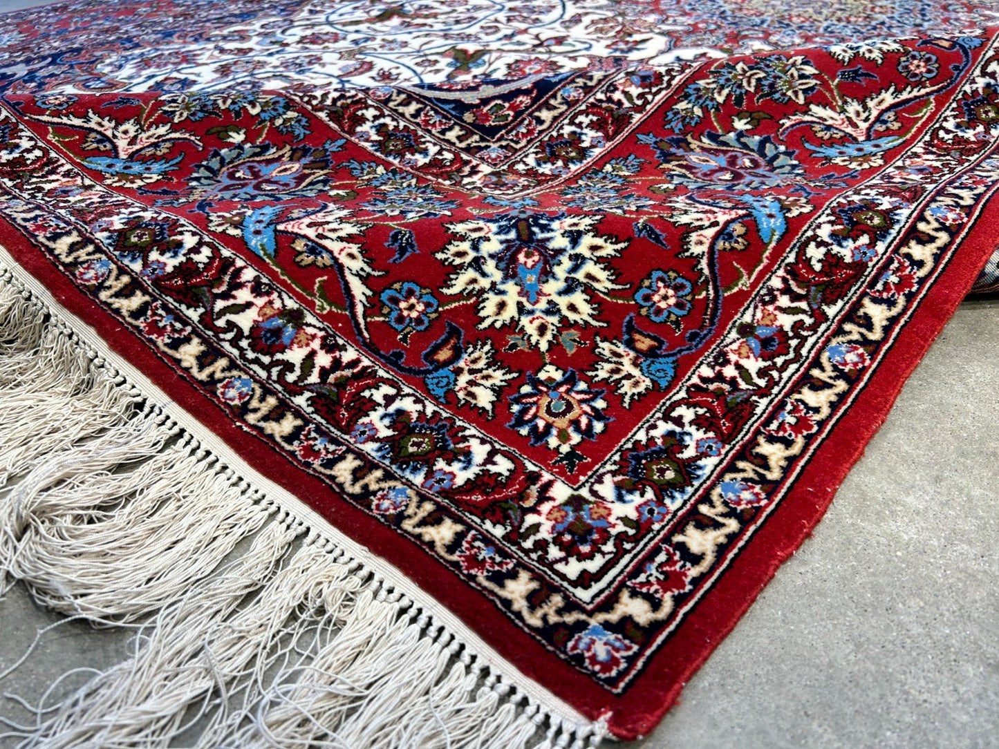 6'6"x10'2" Extra-Fine Hand-Knotted Wool & Silk Isfahane Seirafian Rug - Signed