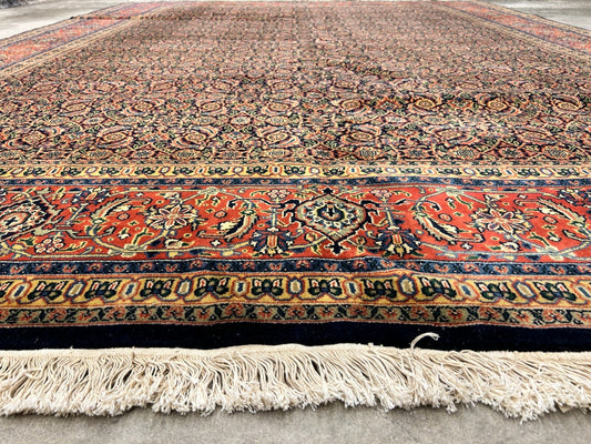 9'x12' Fine Hand-Knotted 100% Wool Pile Herati Design Carpet - Area Rug