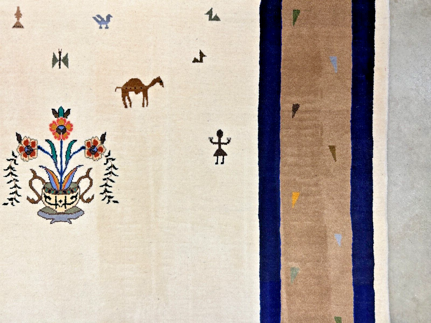 6'4"x9'9" Hand-Knotted 100% Wool Pile Gabeh Carpet - Area Rug