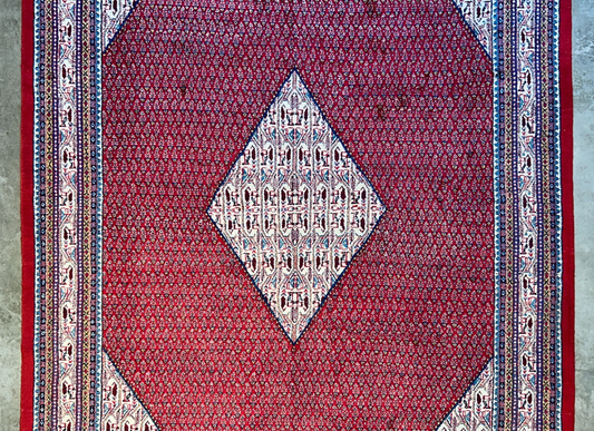 8'5"x12'1" Hand-Knotted 100% Wool Pile Hamadane Rug