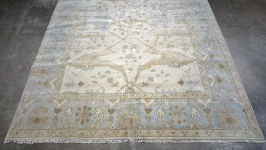 8'x10' Hand-Knotted 100% Lamb Wool Oushak Carpet - Area Rug