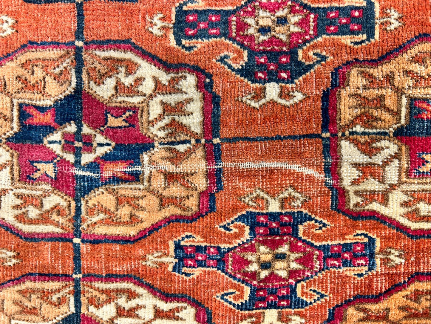 3'10"x6' Antique Hand-Knotted 100% Wool Pile Turkman Bokhara Rug