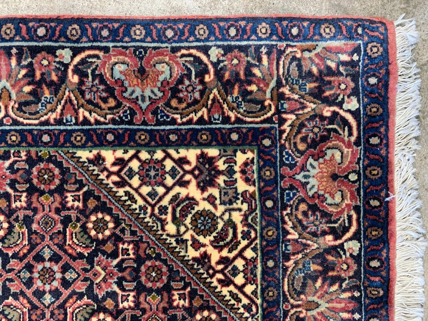 3'8"x5'8" Hand-Knotted 100% Wool Pile Bijare Carpet - Area Rug