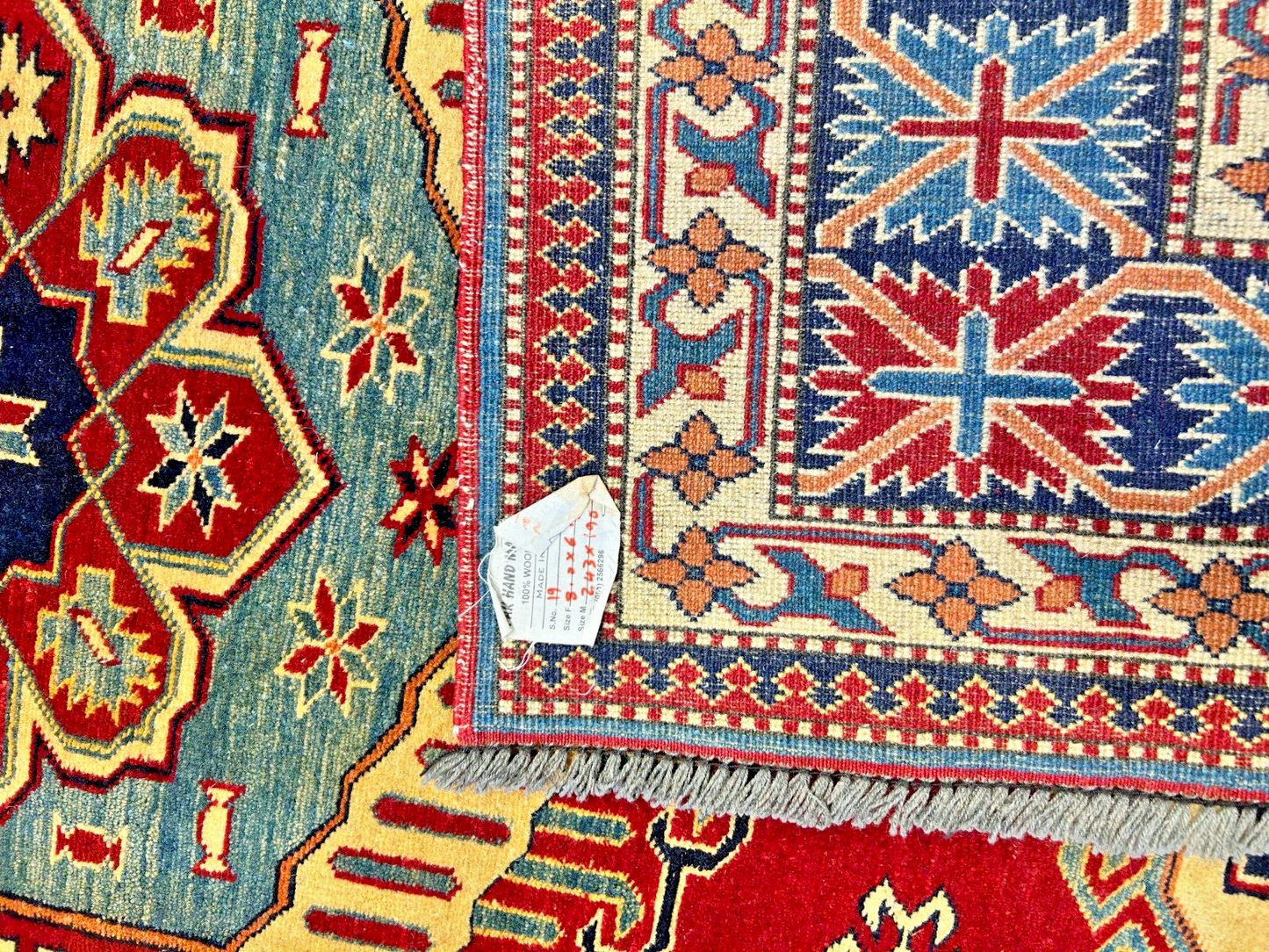 6'3"x7'10" Hand-Knotted 100% Wool Carpet - Fine Kazak Area Rug