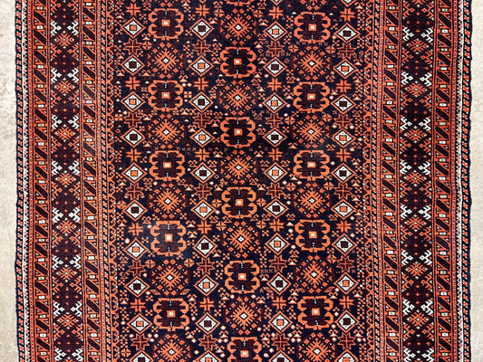 3'2"x4'6" Hand-Knotted 100% Wool Pile Afghan Area Rug