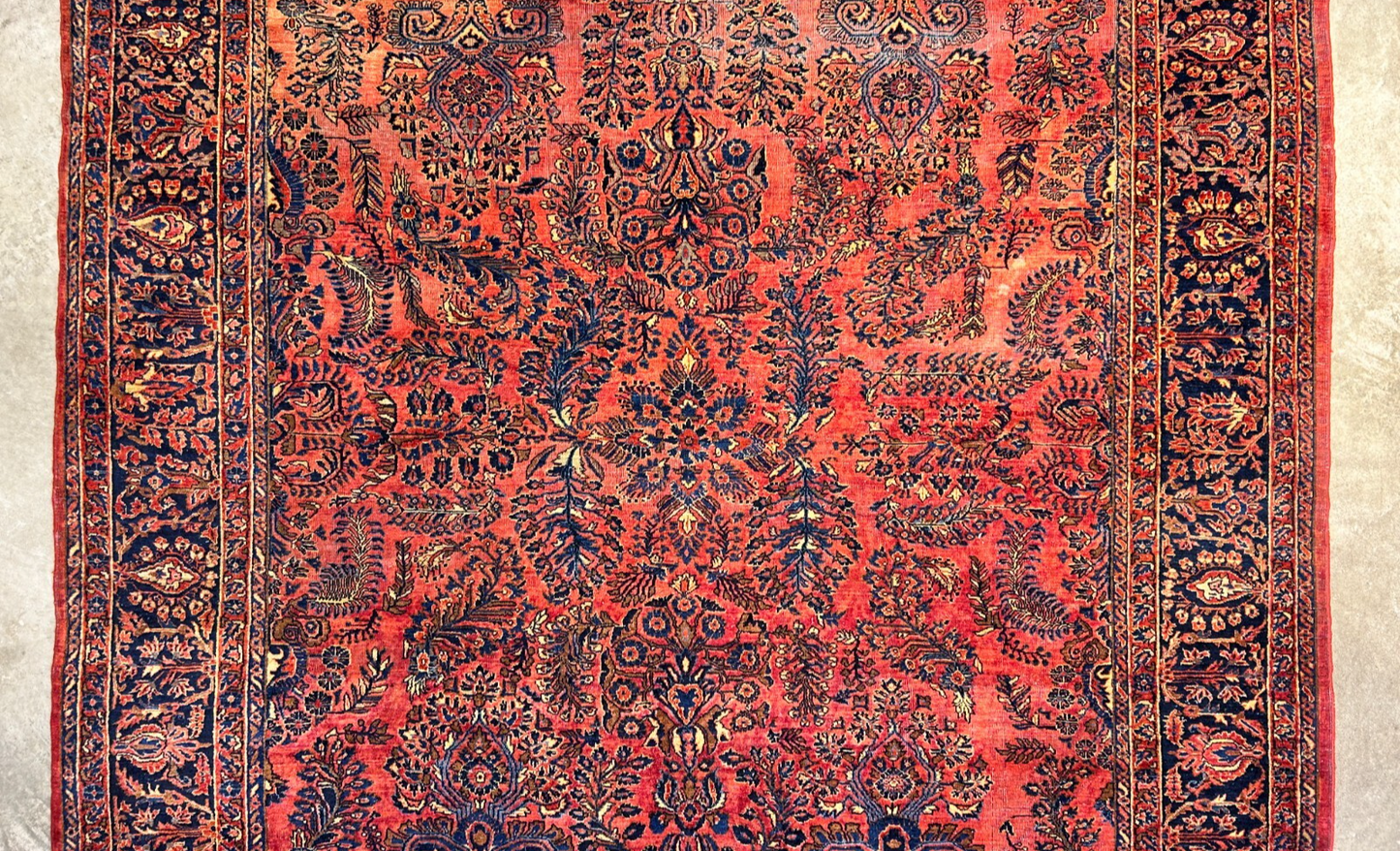 9'2"x11'4" Antique Fine Lamb Wool Sarouke Mohajeran Rug Hand-knotted Carpet