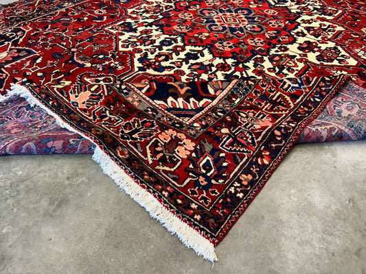 10'2"x13'1" Hand-Knotted 100% Wool Pile Bakhtiarie Rug
