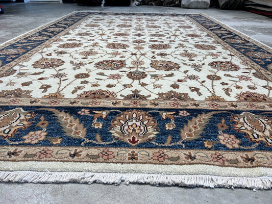 6'x9' Hand-Knotted 100% Wool Pile Indian Agra Carpet - Area Rug