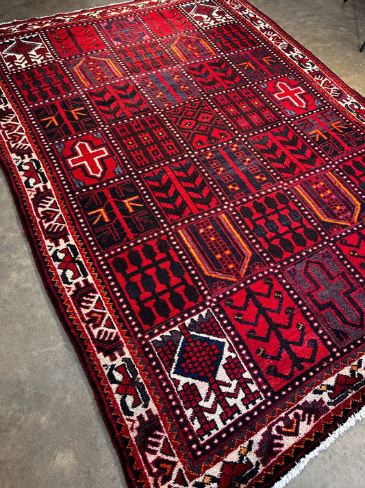 5'5" x 7'6'' Hand-Knotted 100% Wool Pile Bakhtiare Area Rug