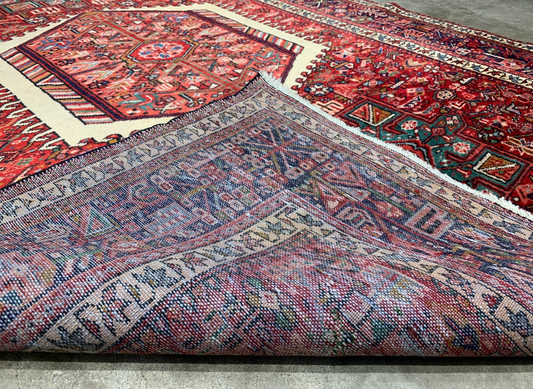 4'10"x6'4" Antique Hand-Knotted Karaja Geometric Area Rug Carpet
