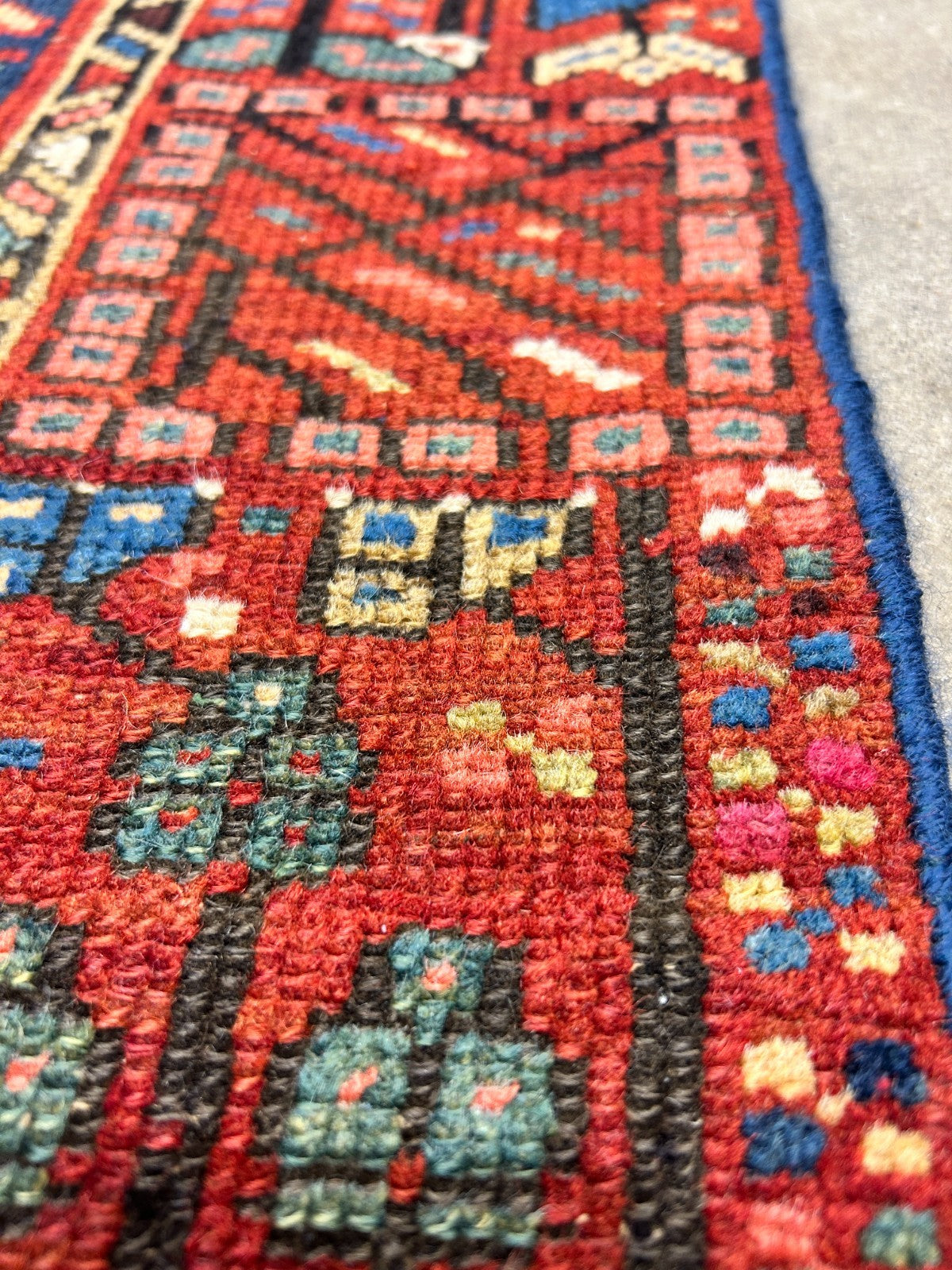 3'x4'6" Antique Hand-Knotted 100% Wool Pile Karaja Rug