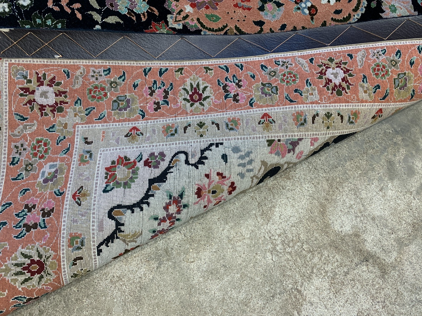 3'6"x4'10'' Fine Hand-Knotted Silk & Wool Tabrize Area Rug - Area Carpet