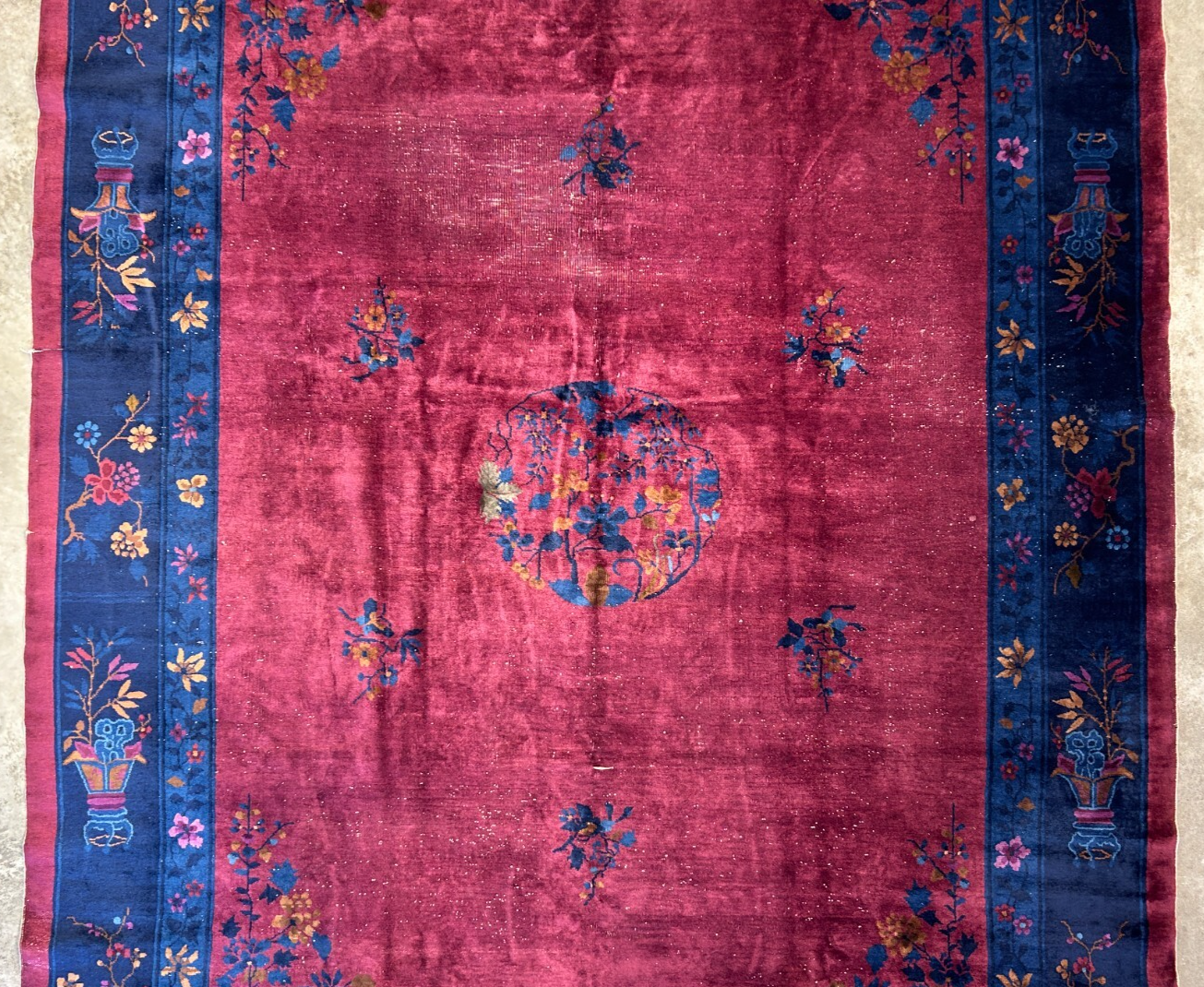 9'x12' Collector Antique Hand-Knotted 100% Wool Pile Art Deco Nichols Rug