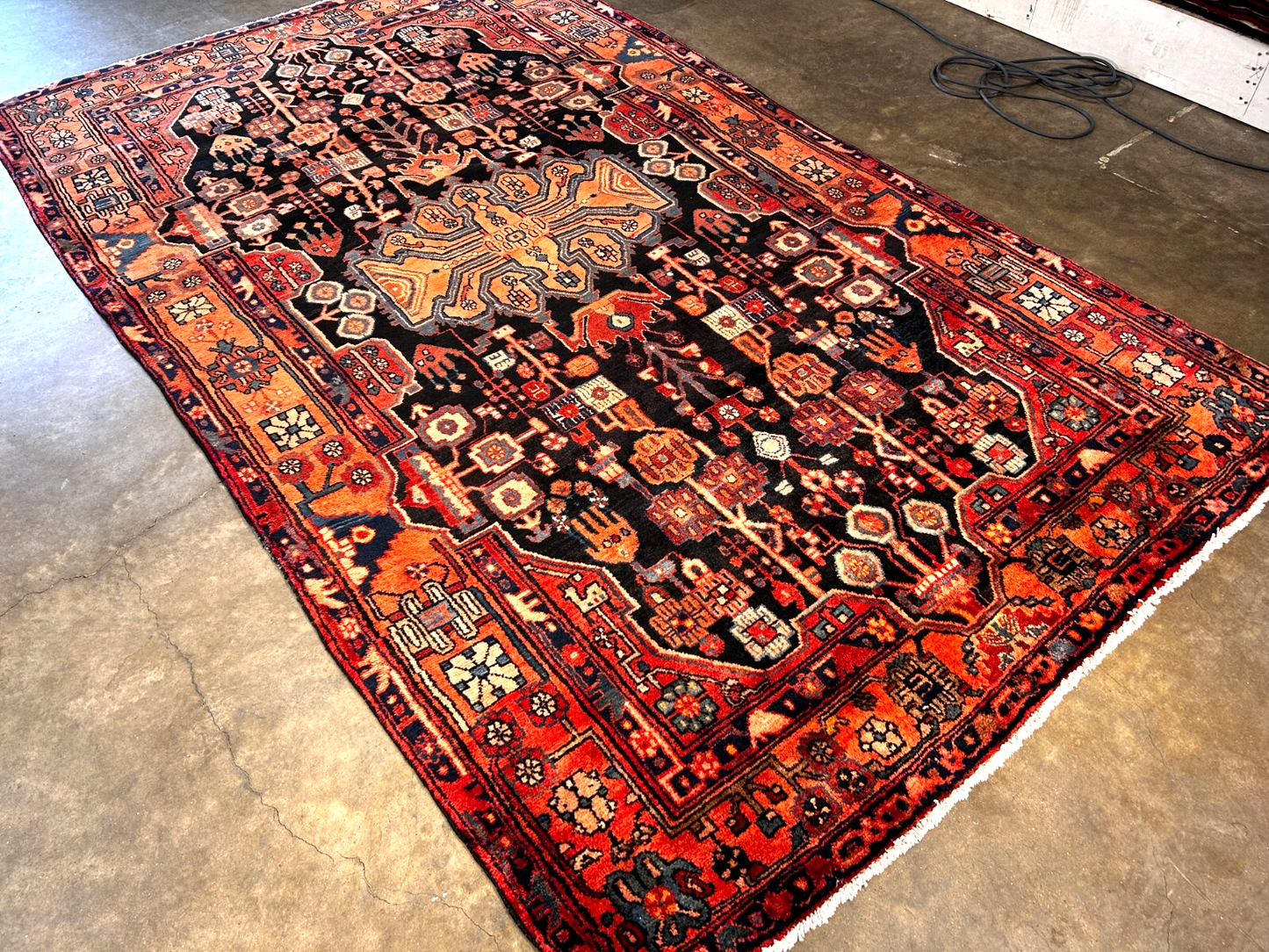 5'4" x 9'3" Hand-Knotted 100% Wool Pile Nahavande Area Rug - Carpet