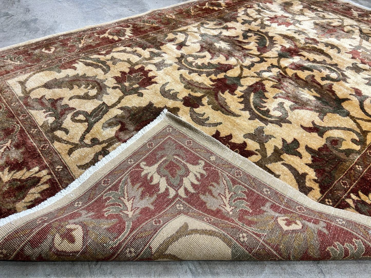 6'6"x9'6'' Hand-Knotted Indian Wool Pile Handmade Area Rug - Carpet