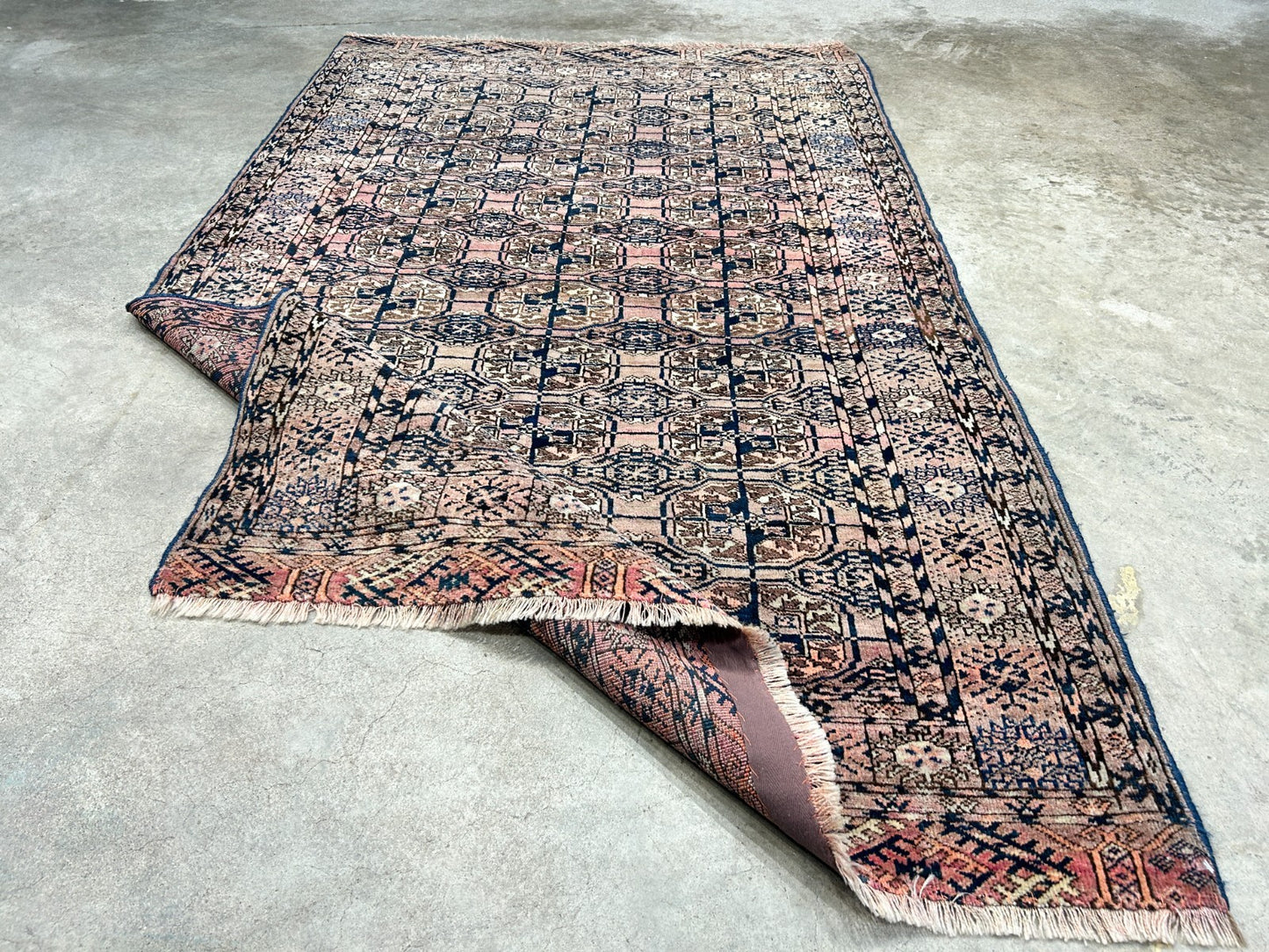 3'4"x5'3" Antique Hand-Knotted 100% Wool Pile Taky Bokhara Rug