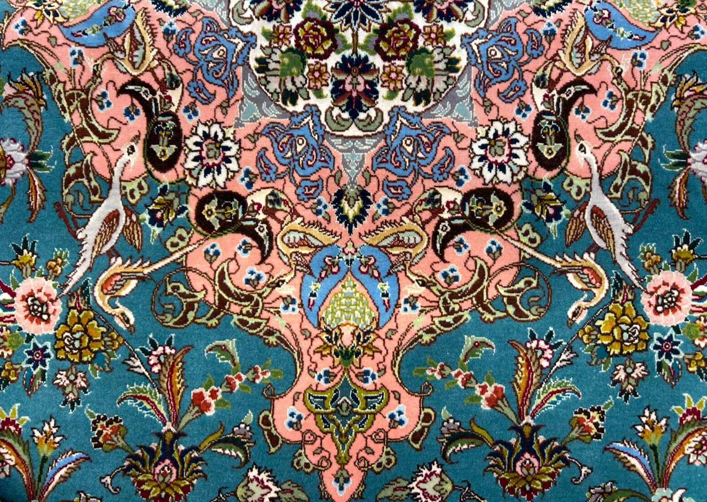 5'9"x9'5" Extra-Fine Hand-Knotted Wool & Silk Blend Tabrize Carpet - Area Rug