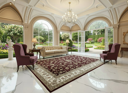 9'x12' Hand-Knotted Wool & Silk Pile SinoPersian Rug