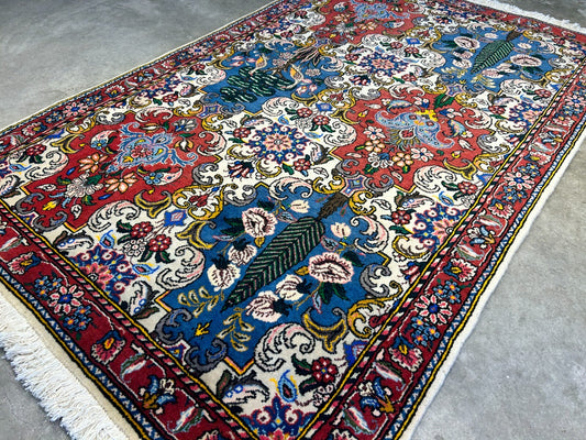 3'5"x5'2" Hand-Knotted 100% Lamb Wool Bakhtiarie Area Rug