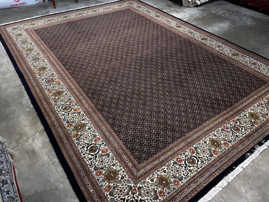 8'4"x11'2" Fine Hand-Knotted 100% Wool Pile Tabrize Fish Style Rug - Carpet