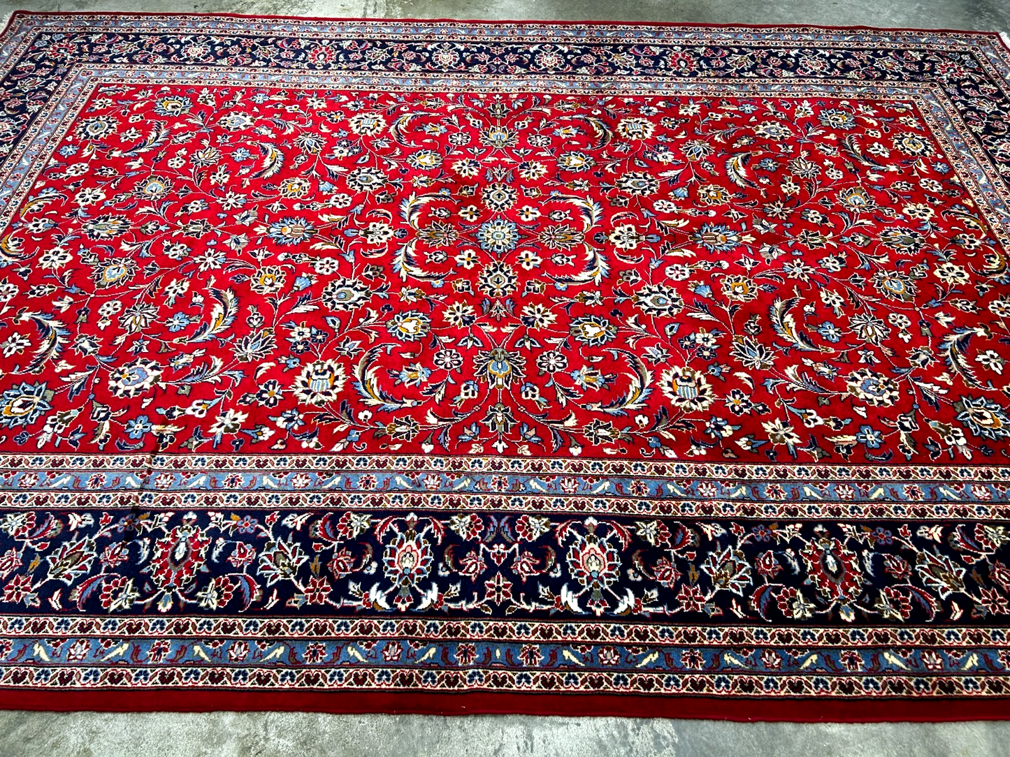 8'2"x12'1'' Fine Hand-Knotted Fine 100% Wool Pile Kashane Area Rug