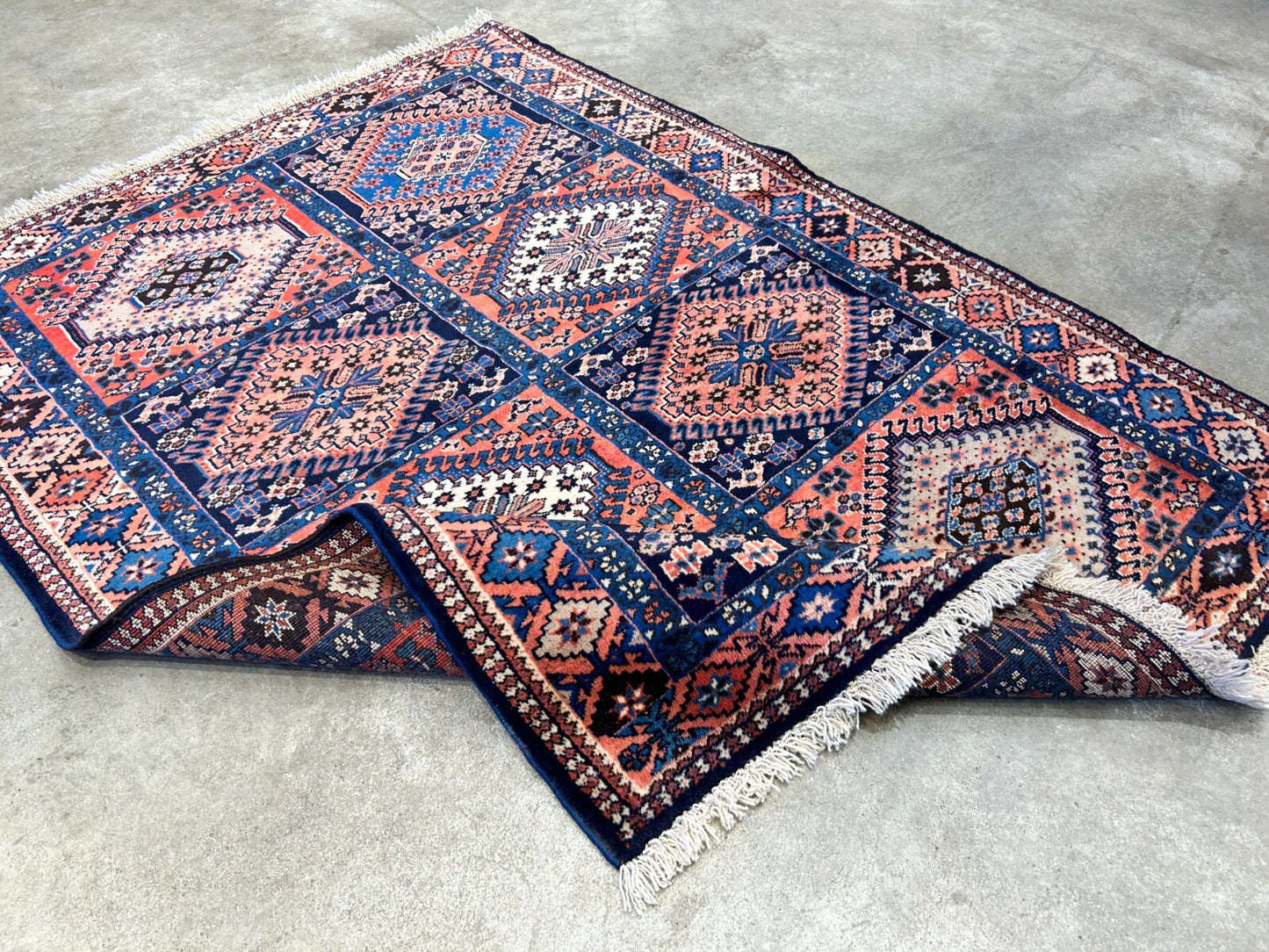 3'7"x4'9" Hand-Knotted 100% Wool Pile Yalamehe Carpet - Area Rug