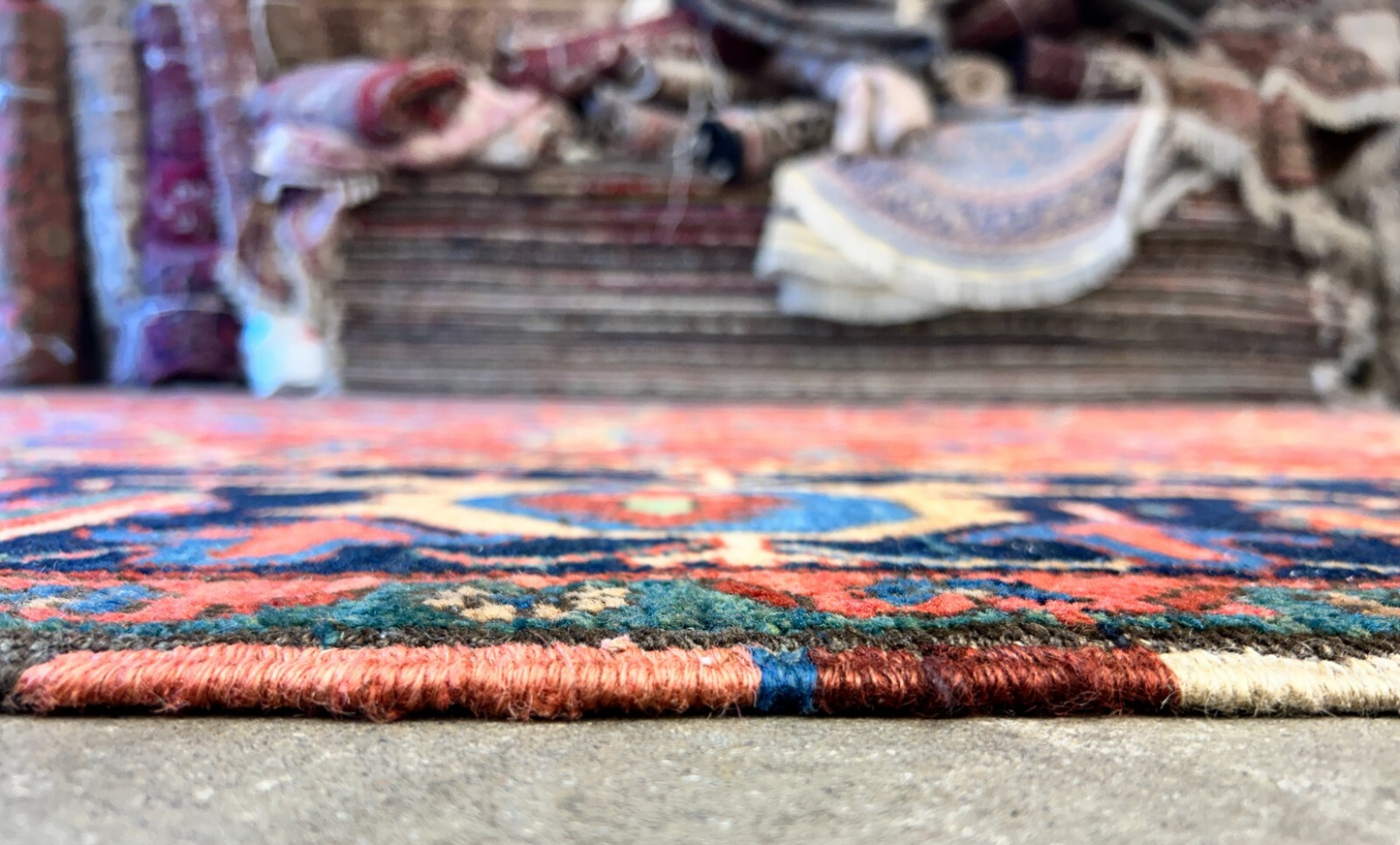 Collector Item - 9'x12'4" Antique Fine Wool Herize Serapy Hand-Knotted Rug