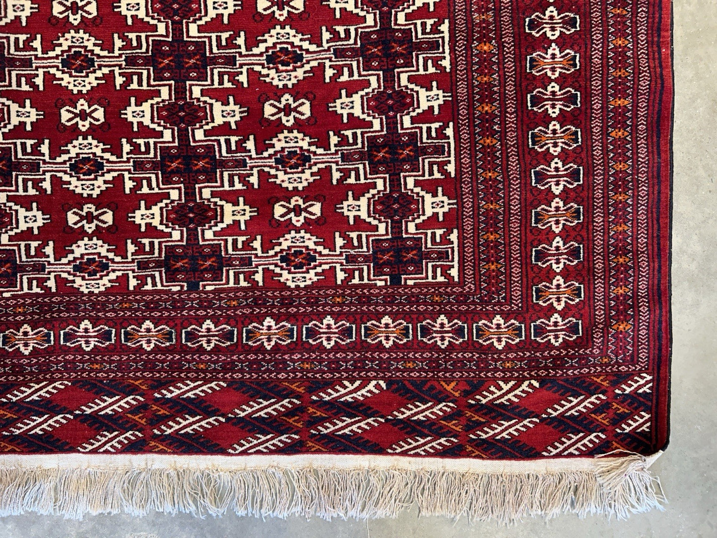 7’7”x10’ Hand-Knotted 100% Wool Pile Bokhara Area Rug - Carpet