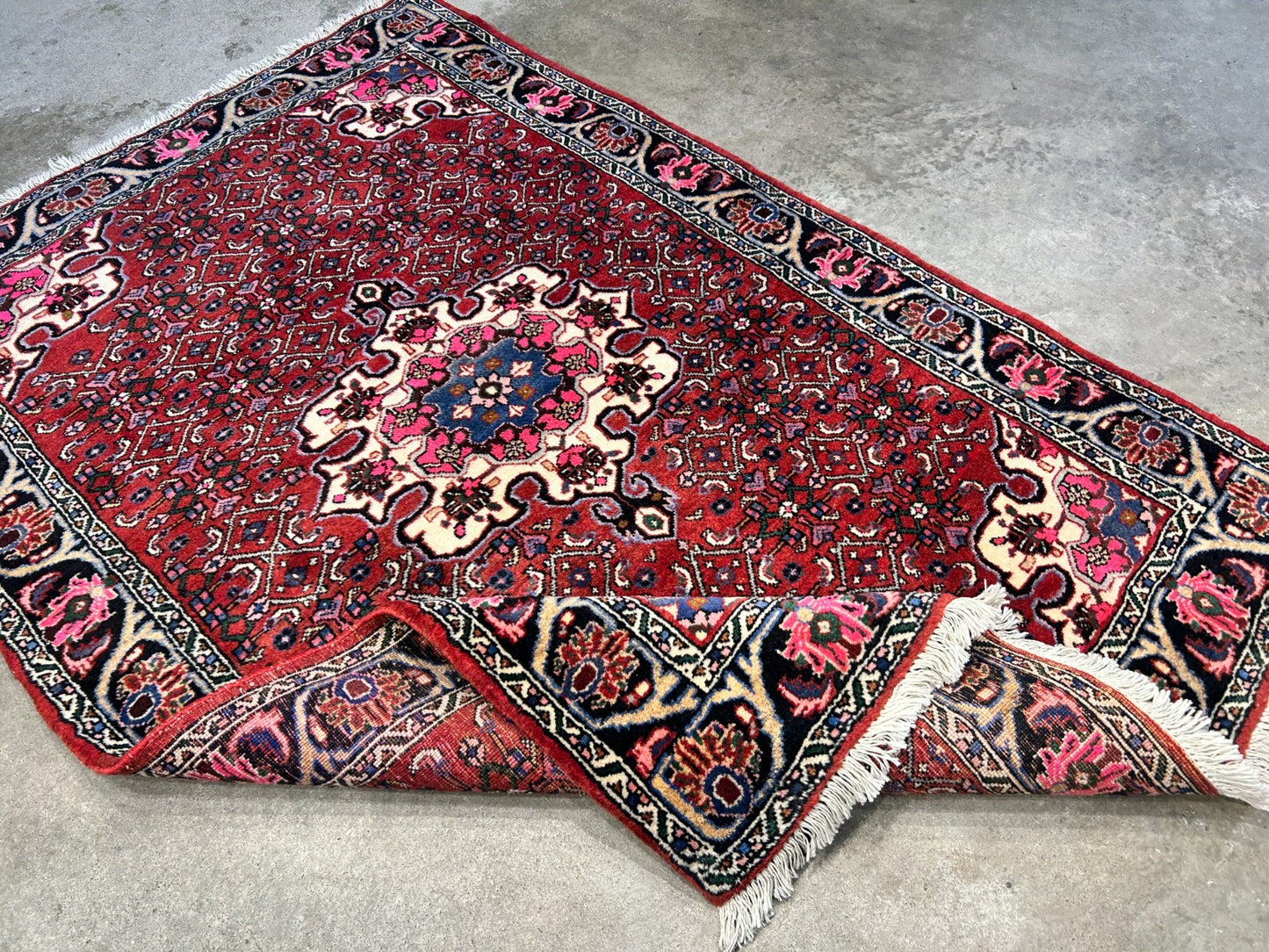 3'7"x5'3" Hand-Knotted 100% Wool Pile Persiane Tribal Bijare Rug