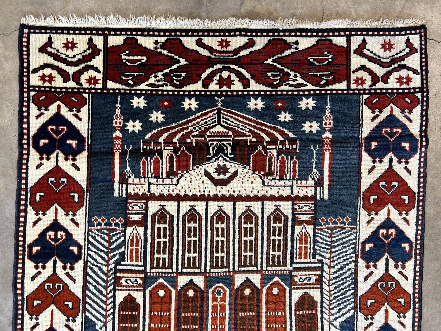 3'7"x5'6" Hand-Knotted 100% Wool Pile Shiraze Prayer Rug - Carpet