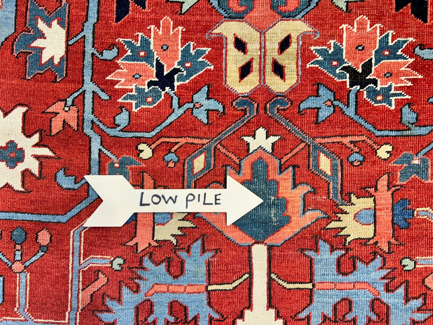 Collector Item - 9'x11'6" Hand-Knotted 100% Wool Pile Serapie Carpet - Area Rug