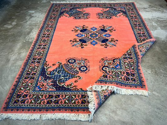 6'10"x9'1" Hand-Knotted 100% Wool Pile Morocco Carpet - Area Rug
