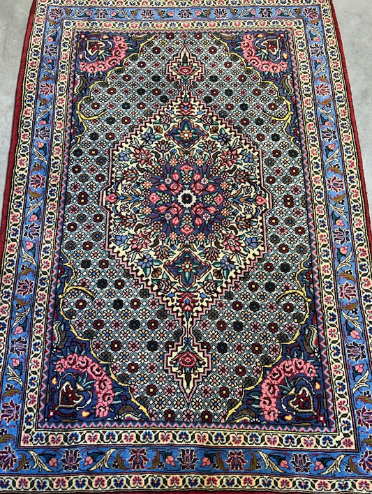 3'5"x5'2" Hand-Knotted 100% Wool Pile Persiane Bakhtiarie Rug