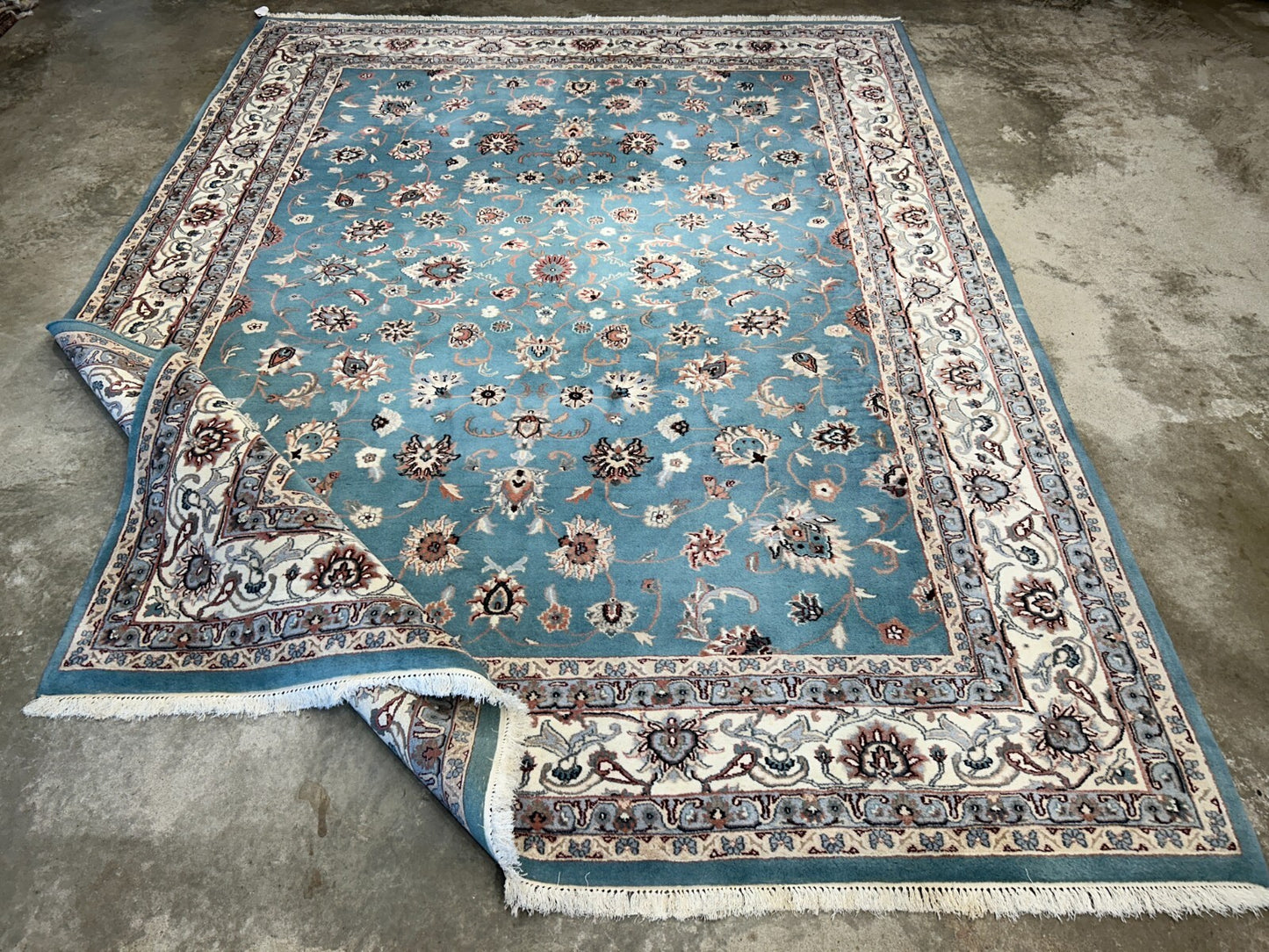 9'x12' Hand-Knotted 100% Wool Pile Kashane Design Carpet - Area Rug