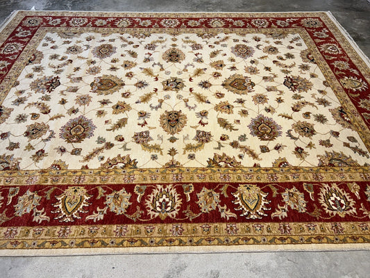 9'x12' Hand-Knotted 100% Wool Pile Kashane Design Carpet - Area Rug