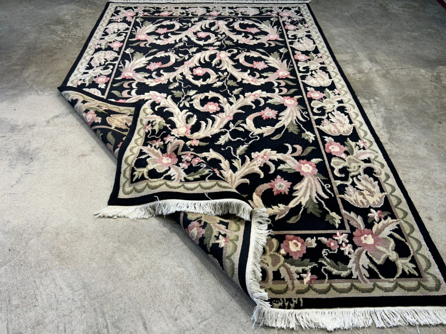 6'x9'2" Hand-Knotted 100% Wool Pile Indo-Tabati Carpet - Area Rug