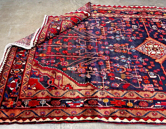 5'5" x 10'4" Hand-Knotted 100% Wool Pile Nahavande Area Rug