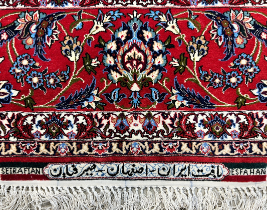 6'6"x10'2" Extra-Fine Hand-Knotted Wool & Silk  Isfahane Seirafian Rug - Signed