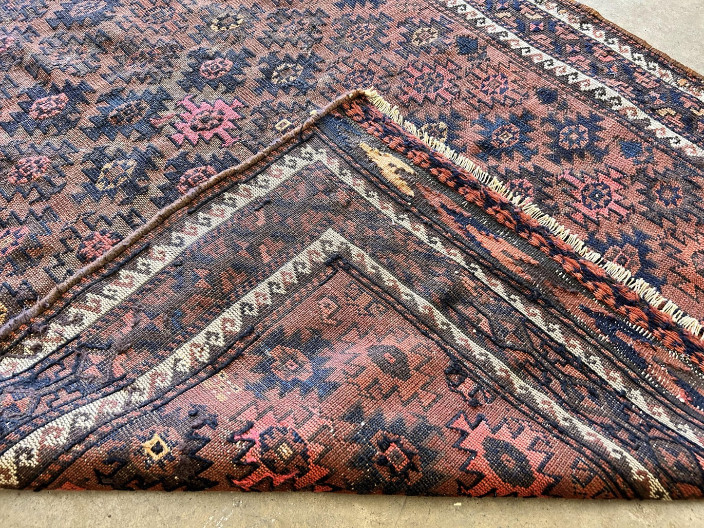 3'5"x5'9" Antique Hand-Knotted 100% Wool Senneh Area Rug - Carpet