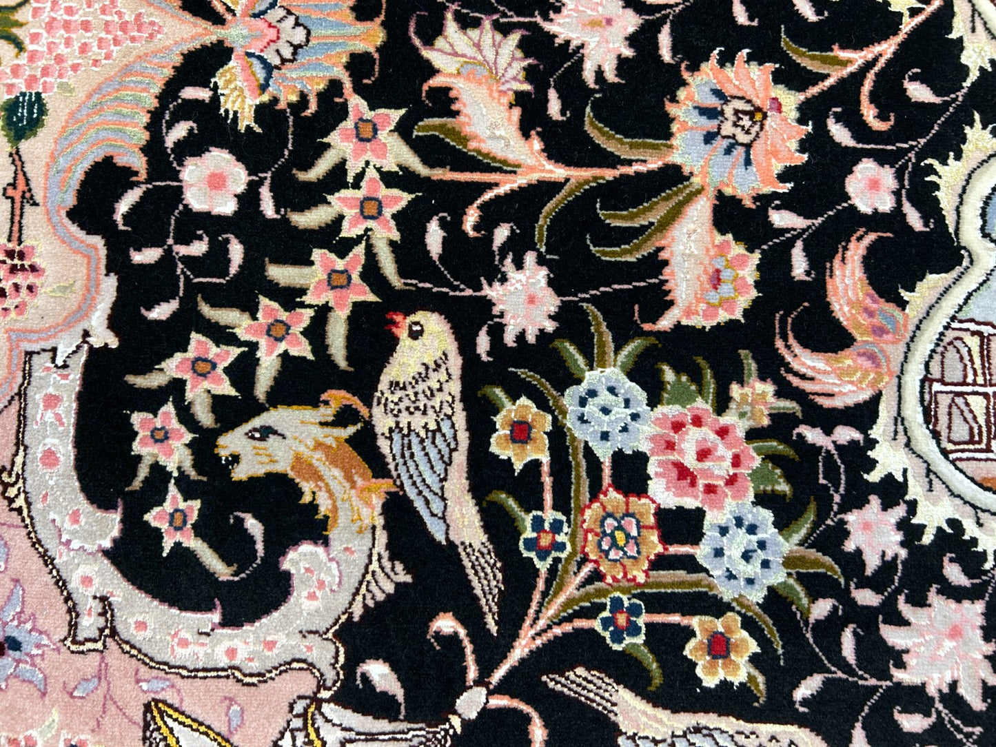 6'8"x10'3" Very-Fine Hand-Knotted Wool & Silk Blend Tabrize Carpet - Area Rug