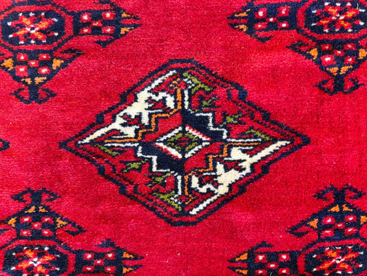 3'8"x4'8" Hand-Knotted 100% Wool Pile Bokhara Rug - Carpet