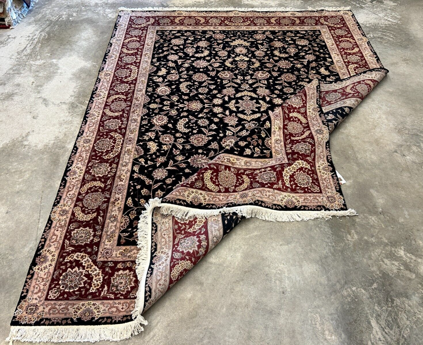 8'6"x11'6" Hand-Knotted Wool & Silk Pile Sinopersian Carpet - Area Rug