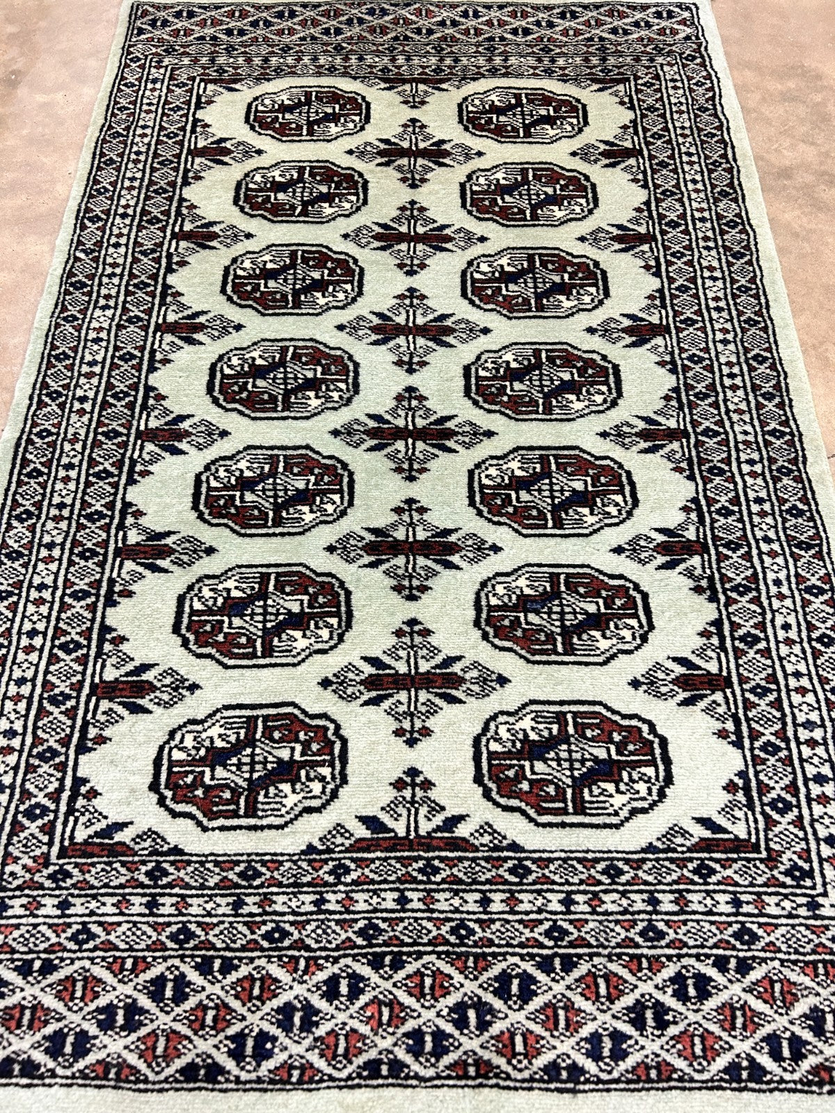2'7"x4'2" Hand-Knotted 100% Wool Pile Bokhara Rug