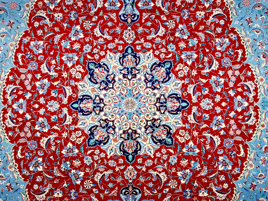 9'1" x 11'11" Very Fine Hand-Knotted 100% Wool Carpet - Tabrize Design Area Rug