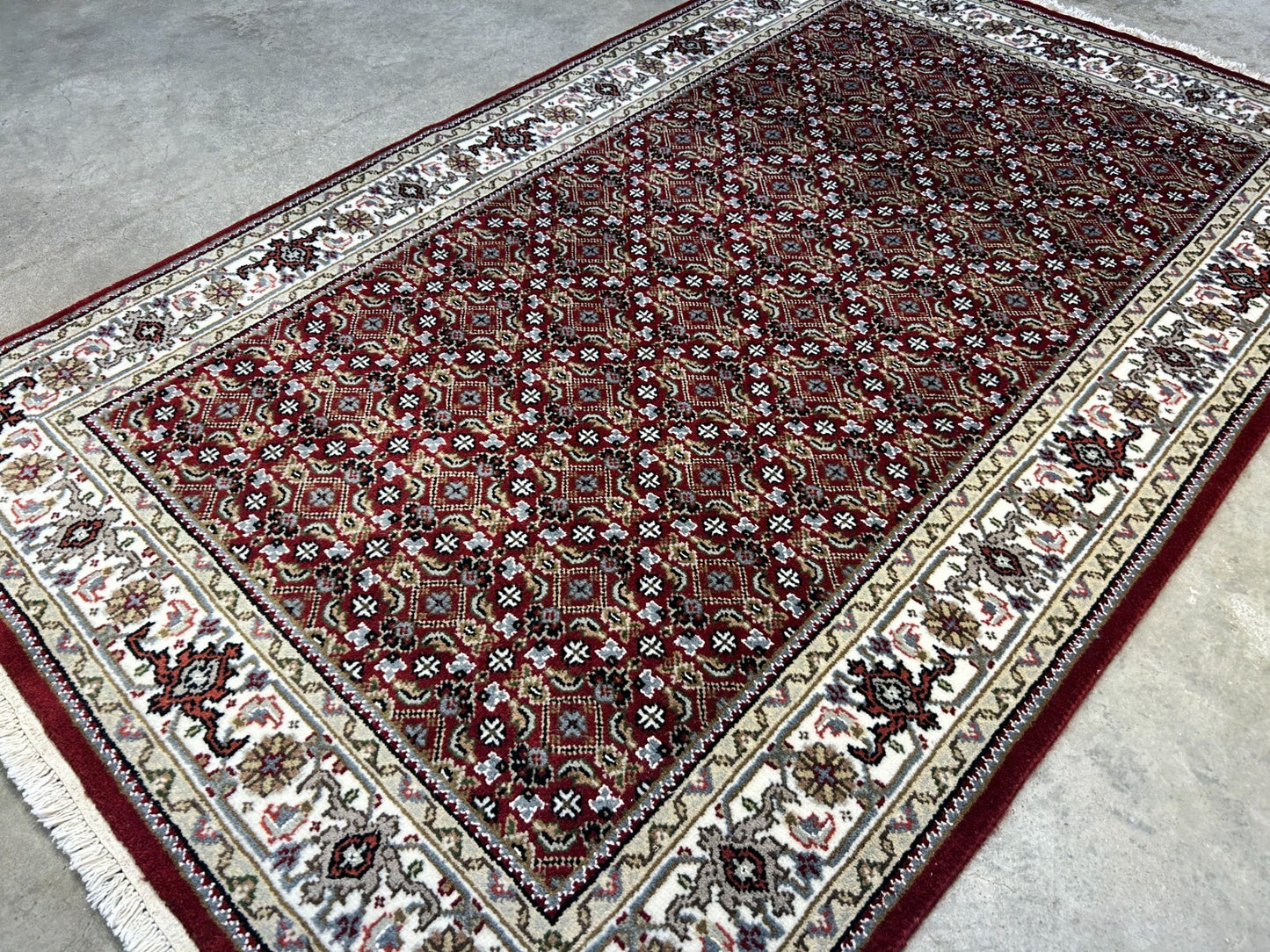 3'2"x5' Hand-Knotted Wool & Silk Tabrize Mahi Rug - Area Carpet