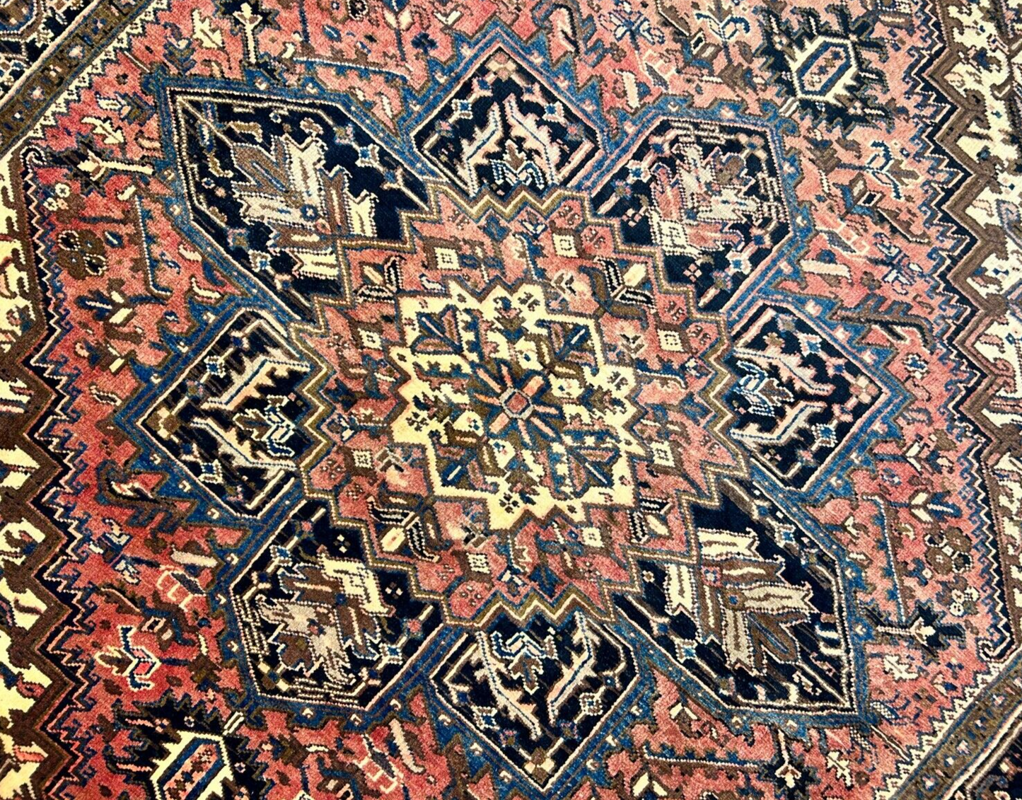 7'8"x8'10" Hand-Knotted 100% Wool Herize Carpet - Area Rug - Square Shaped