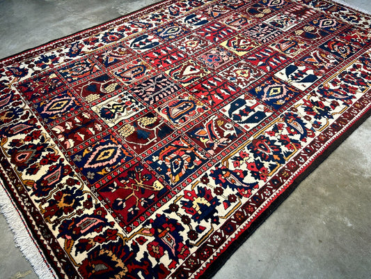 6'10"x10'1" Hand-Knotted 100% Lamb Wool Bakhtiarie Carpet - Area Rug