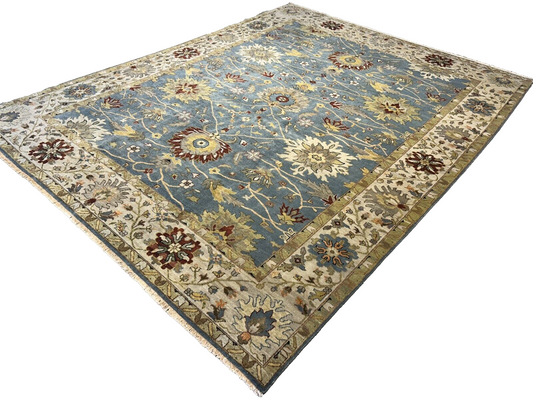 9'x12' Hand-Knotted 100% Wool Pile Mahal Design Carpet - Area Rug